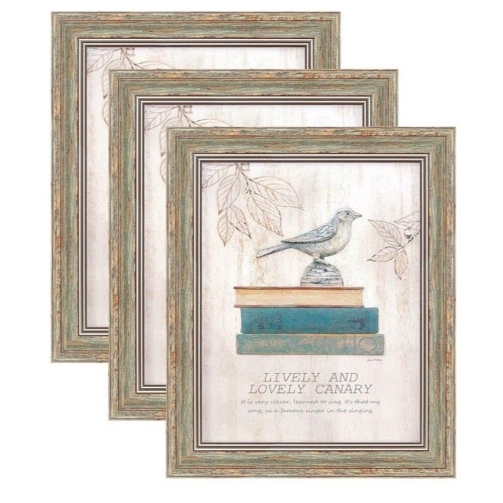3 Pack 8x10 Inch Picture Frames Farmhouse Brown Distressed White Gallery Wall
